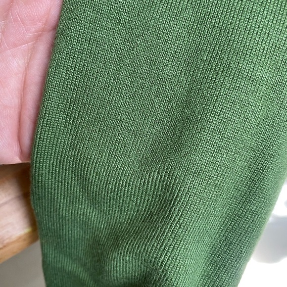 Mango Green Polo Sweater V Neck Top Medium - Picture 7 of 10